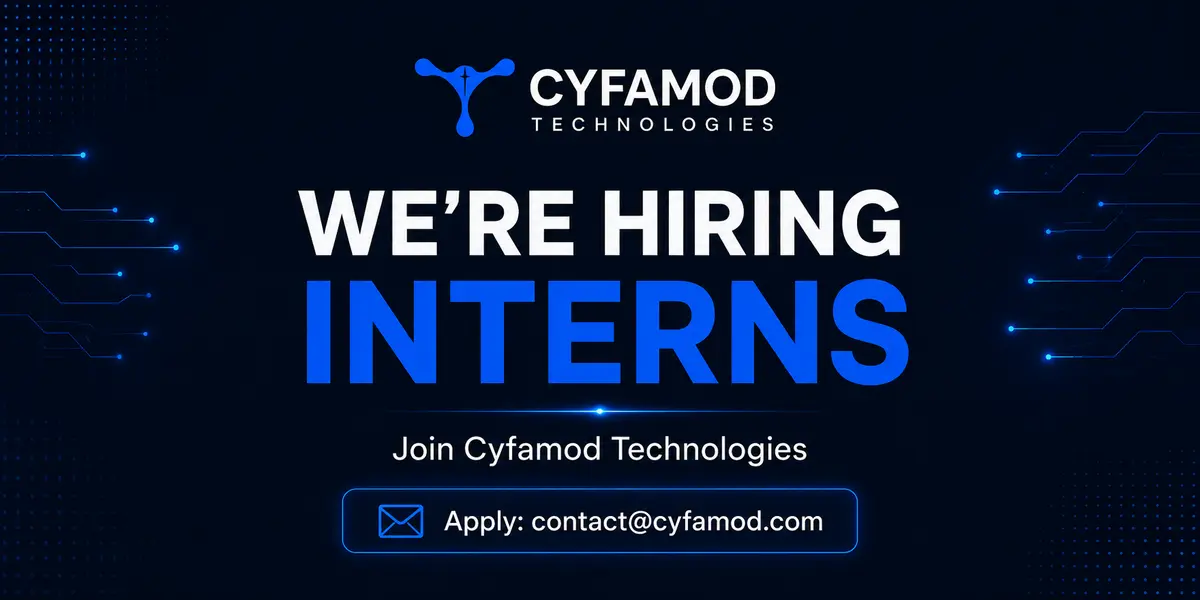 Cyfamod Technologies internship program hiring graphic